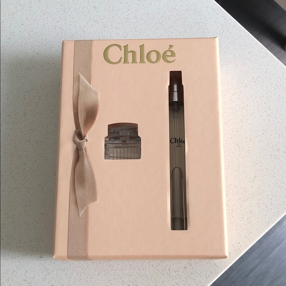 Chloe Perfume Gift Set in Cream and Gold